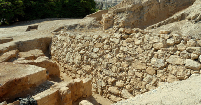 Revetment wall at ancient Jericho