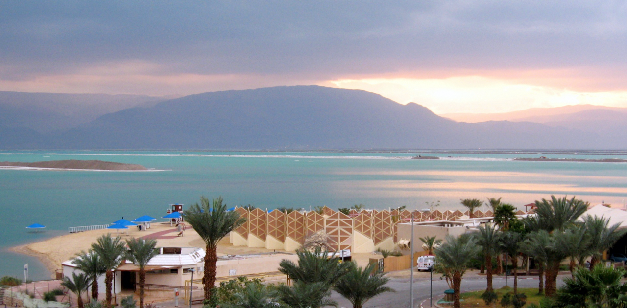 Dead Sea beach sunrise